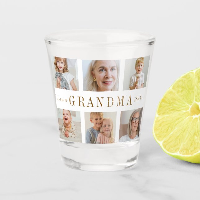 Personalized Grandma Shot Glass Photos (Front)