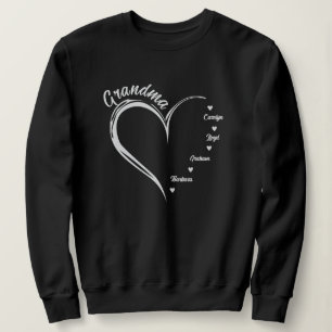 Personalized Grandma Sweatshirt, Grandma Heart Sweatshirt