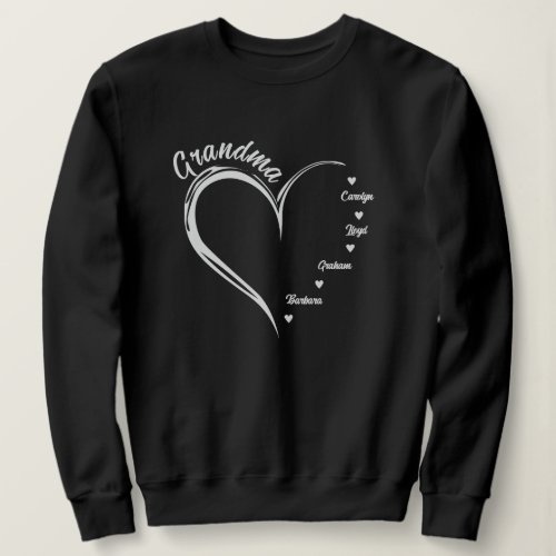 Personalized Grandma Sweatshirt Grandma Heart Sweatshirt