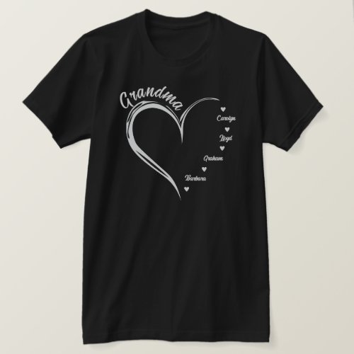 Personalized Grandma Sweatshirt Grandma Heart T_Shirt