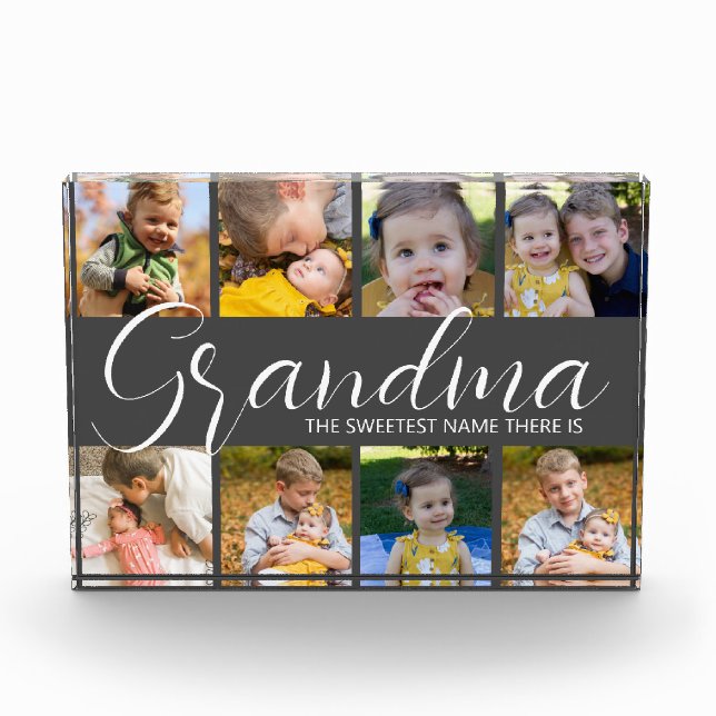 Personalized Grandma The Sweetest Name There Is Ph Photo Block (Front)