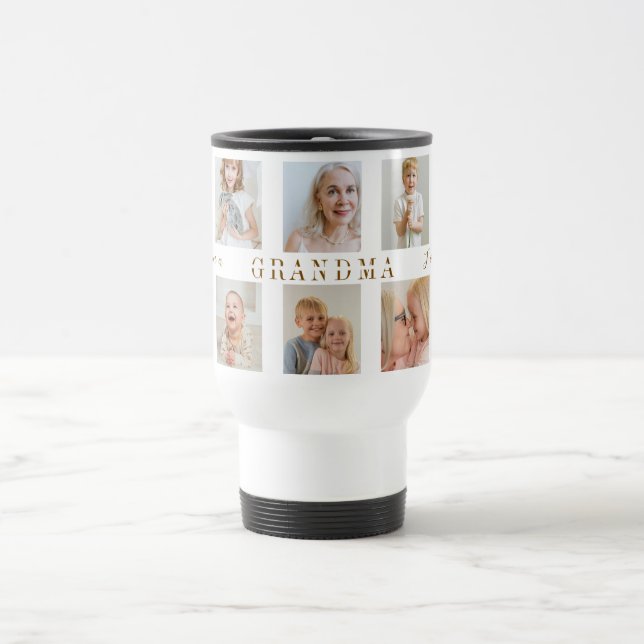 Personalized Grandma Travel Mug | Custom Photos (Center)