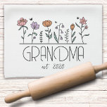 Personalized Grandma Wildflowers Kitchen Towel<br><div class="desc">A personalized gift for the grandma who loves to bake</div>