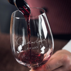 Personalized Grandma Wine Glass | Custom Gift for