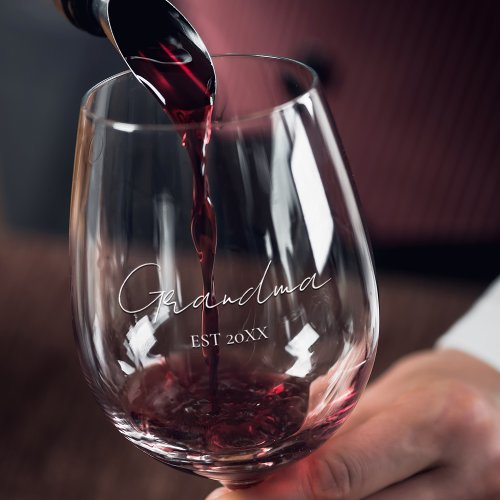 Personalized Grandma Wine Glass  Custom Gift for 