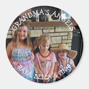 Personalized Grandma's Angels Photo Magnet