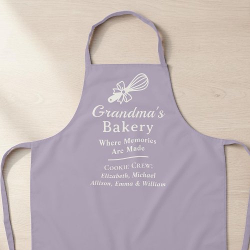 Personalized Grandma's Bakery Purple Kitchen Apron