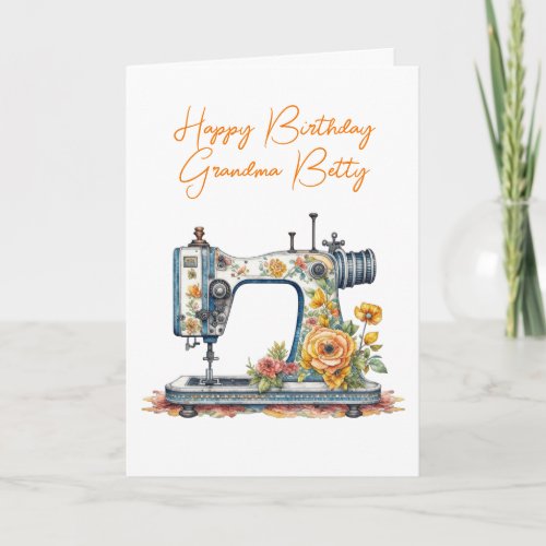 Personalized Grandmas Birthday  Vintage Card