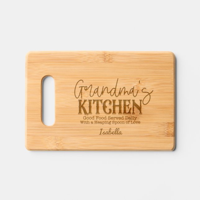 Personalized Grandma's Kitchen Engraved Cutting Board (Front)