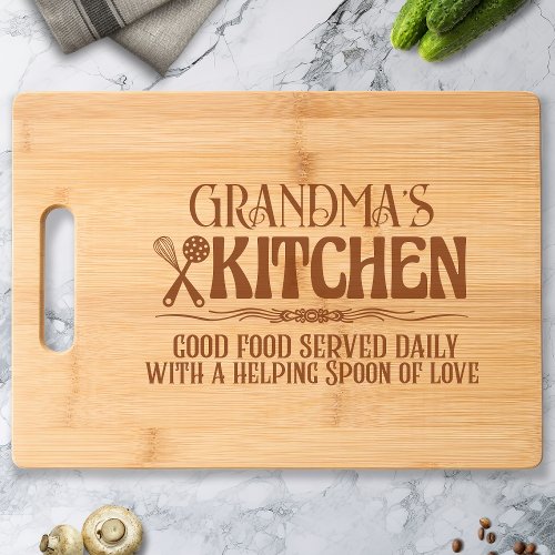 Personalized Grandma'S Kitchen Engraved Cutting Board