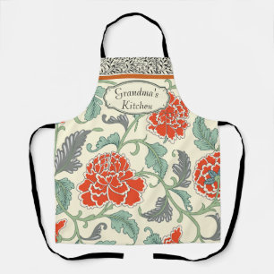 Personalized Grandmas kitchen Japanese floral  Apron