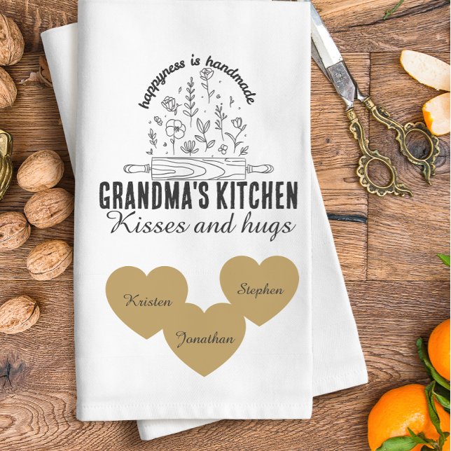 Personalized grandma's kitchen with kids name  towel (Creator Uploaded)