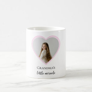 Personalized Grandma's Little Miracle Heart Photo  Coffee Mug