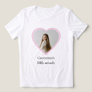 Personalized Grandma's Little Miracle Heart Photo  Tri-Blend Shirt
