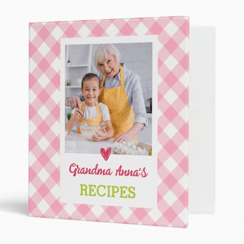 Personalized Grandmas Recipe Binder Your Photo 