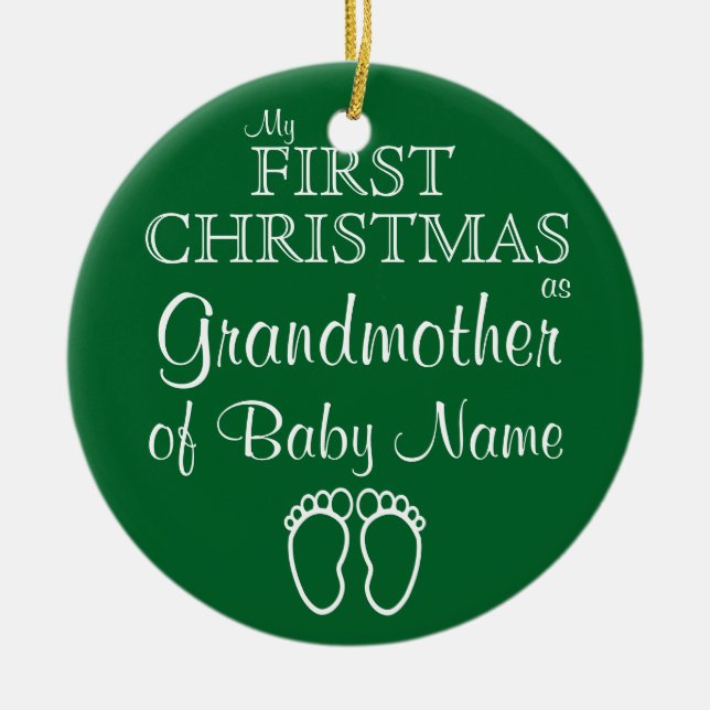 Personalized Grandmother First Christmas Ornament (Front)
