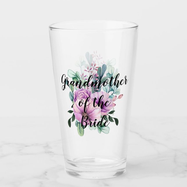 Personalized Grandmother of the Bride BUDGET Glass (Front)