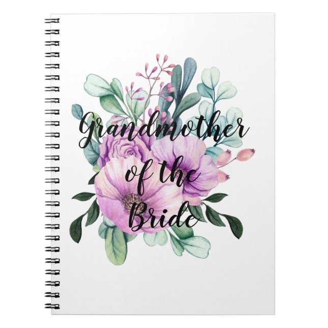 Personalized Grandmother of the Bride Groom Notebook (Front)