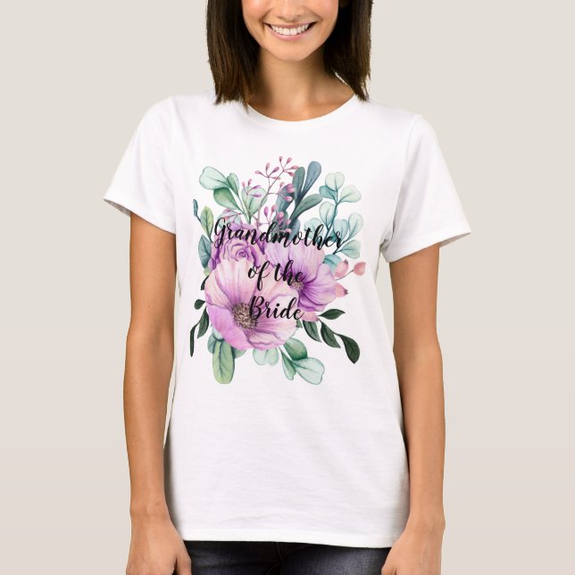 Personalized Grandmother of the Bride Groom T-Shirt (Front)