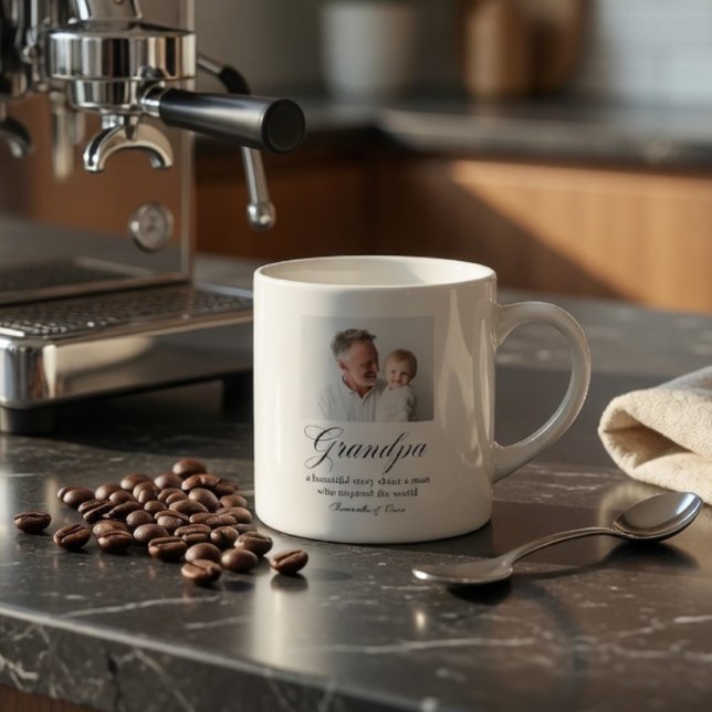 Personalized Grandpa Custom Gift Espresso Cup (Creator Uploaded)