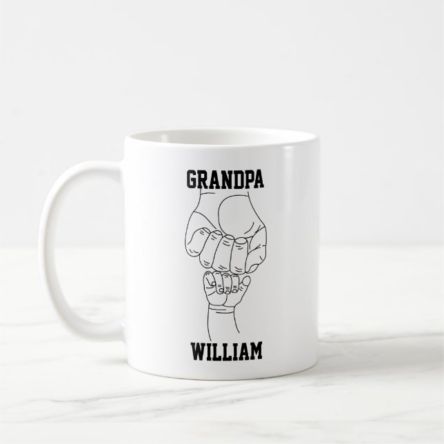Personalized Grandpa Custom Grandfather Gift Coffee Mug (Left)