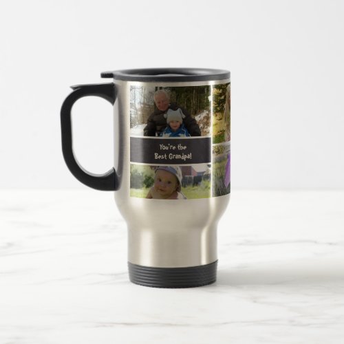 Personalized Grandpa Custom Photo Collage Travel Mug
