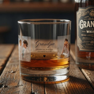 Personalized Grandpa Custom Photo Whiskey Glass