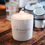 Personalized Grandpa EST 2025 Minimalist  Espresso Cup<br><div class="desc">Celebrate a brand-new chapter with this sleek Grandpa EST 2025 espresso cup – the perfect small-but-mighty gift for a first-time grandfather. Styled with minimalist black script on a crisp white surface,  this espresso cup is both sentimental and sophisticated. Ideal for baby announcements,  Father’s Day,  or everyday appreciation.</div>