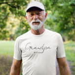 Personalized Grandpa EST 2025 | New Grandpa  T-Shirt<br><div class="desc">Honor his new role in stylish simplicity. This Personalized “Grandpa EST 2025” T-Shirt features a clean, handwritten-style script that’s both modern and meaningful. The soft, comfortable cotton tee is perfect for everyday wear and makes a heartfelt gift for first-time grandfathers. Great for baby reveals, Father’s Day, or any proud grandpa...</div>