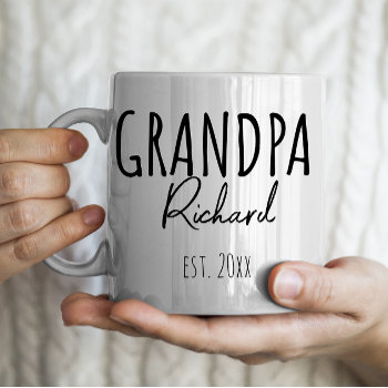 Personalized Grandpa & Est. Year Coffee Mug by freshpaperie at Zazzle
