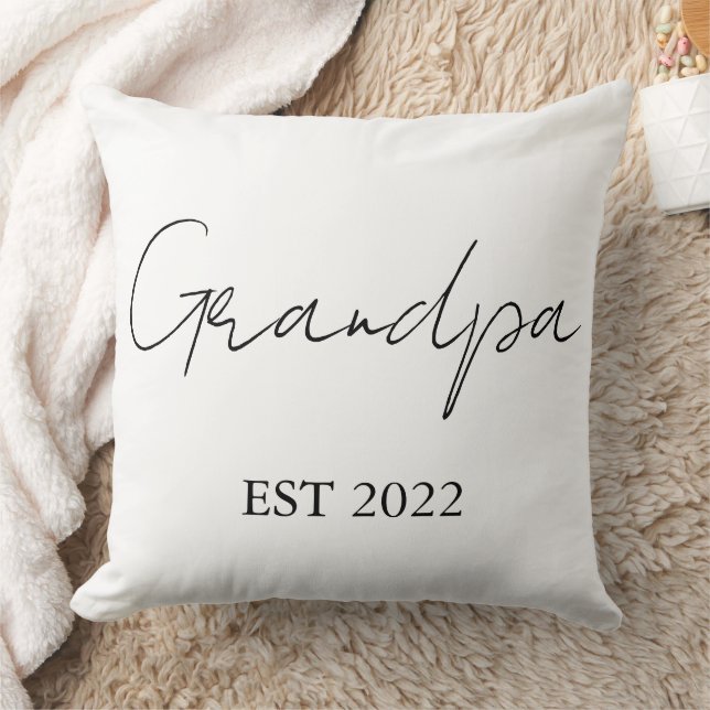 Personalized “Grandpa Est. [Year]” -  Throw Pillow (Blanket)