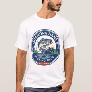 Personalized Grandpa Fishing Club T-Shirt