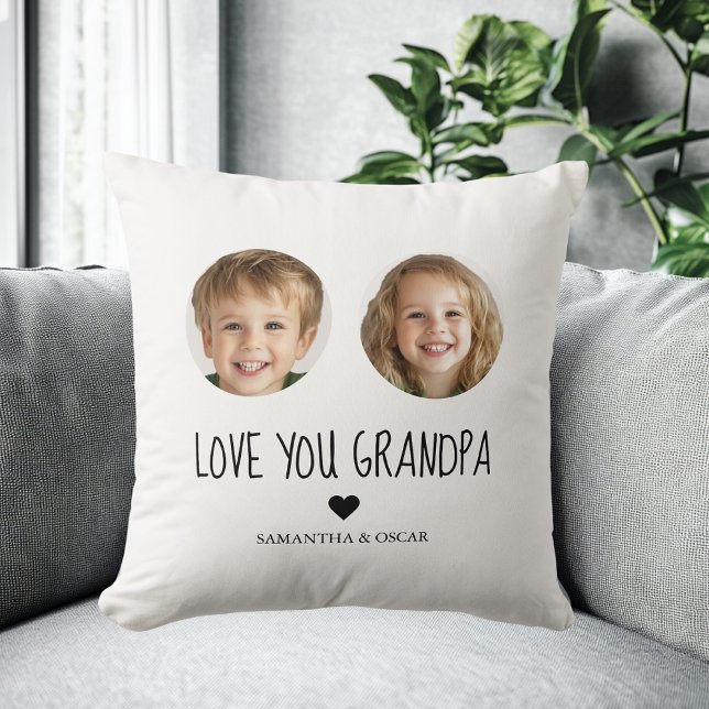 Personalized Grandpa Gift | Custom Grandchild Face Throw Pillow (Creator Uploaded)