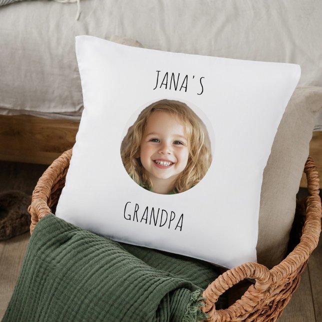 Personalized Grandpa Gift | Custom Grandchild Face Throw Pillow (Creator Uploaded)