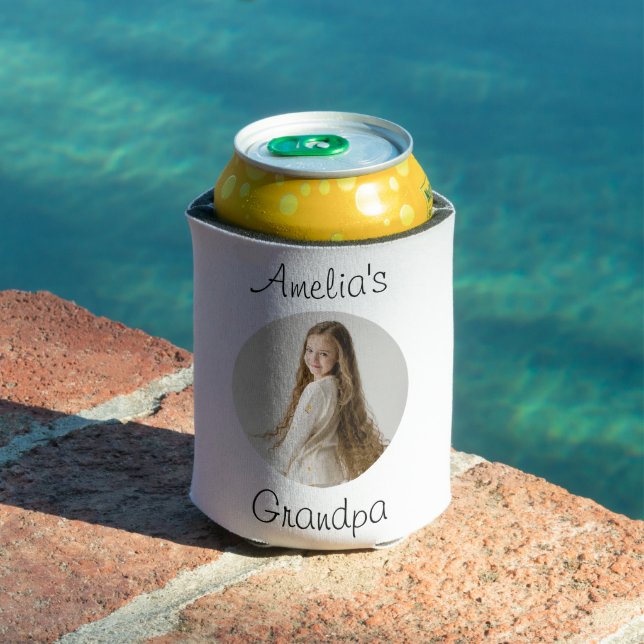 Personalized Grandpa Gift – Grandchild Face -  Can Cooler (In Situ Pool)