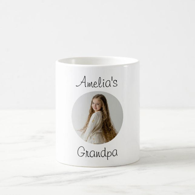 Personalized Grandpa Gift – Grandchild Face -  Coffee Mug (Center)