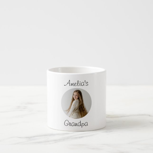 Personalized Grandpa Gift – Grandchild Face -  Espresso Cup (Front)