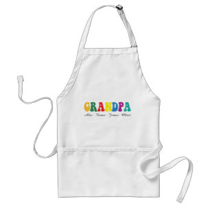 Personalized Grandpa Gift with Grandkids’ Names Adult Apron