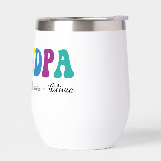 Personalized Grandpa Gift with Grandkids’ Names Thermal Wine Tumbler