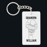Personalized Grandpa Grandchild Gift Grandfather Keychain<br><div class="desc">Personalized Grandpa Key Chain Gift,  Present for Grandfather Keychain Keys,  Fist Bump With Kid's Name,  Father's Day From Son Daughter,  Custom Kids Hands Children Grandchildren,  New Abuelo Papa Baby's First,  Grandson Granddaughter right hand left,  grandchildren's Kid Names Fathers Baby,  Grandchild's grandson's Pa Pa Padre,  granddaughter's Dada One Christmas Birthday</div>
