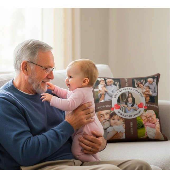 Personalized Grandpa & Granddaughter Photo Throw Pillow (Creator Uploaded)