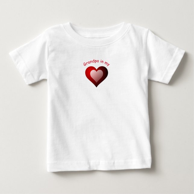 Personalized Grandpa in my heart Baby T-Shirt (Front)