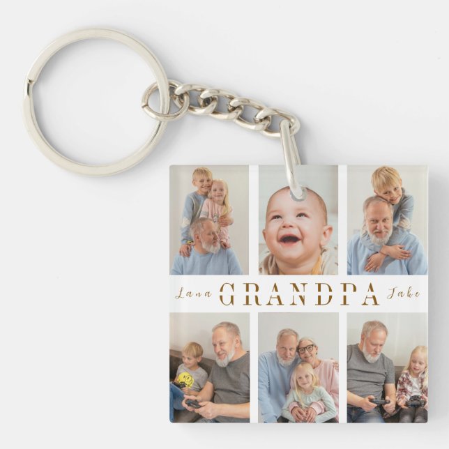 Personalized Grandpa Keychain Gift (Front)