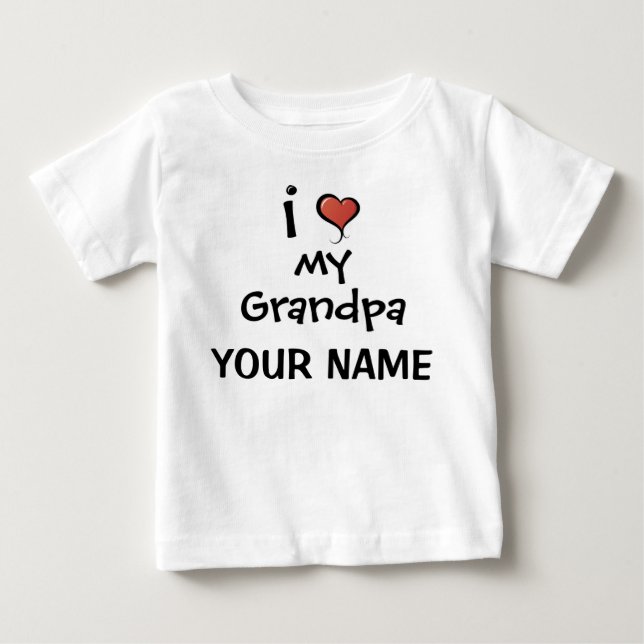 Personalized Grandpa Love Baby T-Shirt (Front)