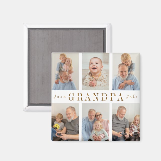 Personalized Grandpa Magnet | Grandparents Day (Front/Back)