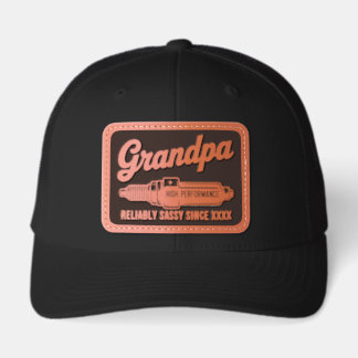 Personalized Grandpa Name Reliably Sassy Leather Patch Hat