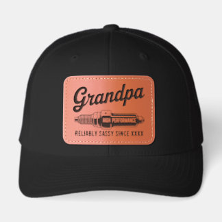 Personalized Grandpa Name Reliably Sassy Leather Patch Hat