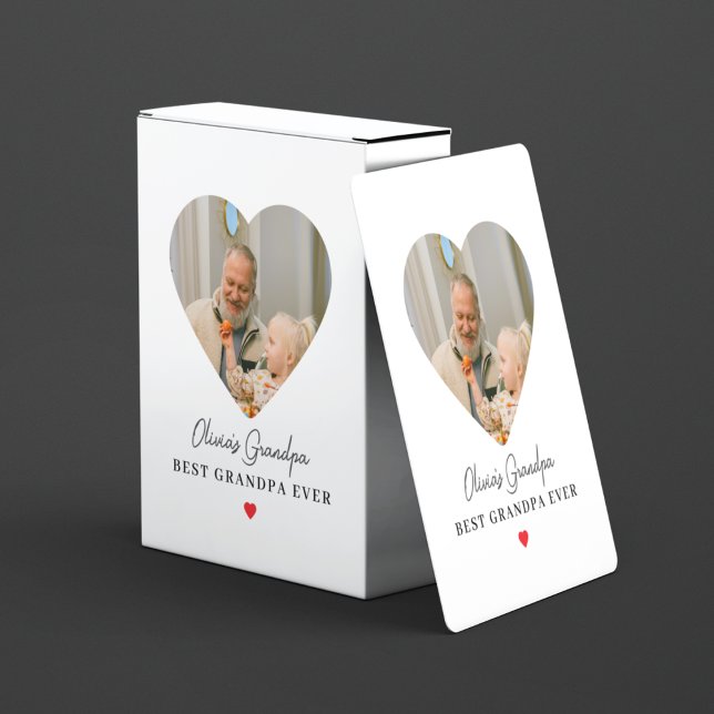 Personalized Grandpa Photo  | Best Grandpa Ever Poker Cards (Creator Uploaded)