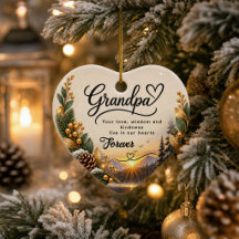 Personalized Grandpa Photo Ceramic Ornament