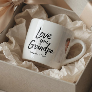 Personalized Grandpa Photo Custom Gift from Kids Espresso Cup